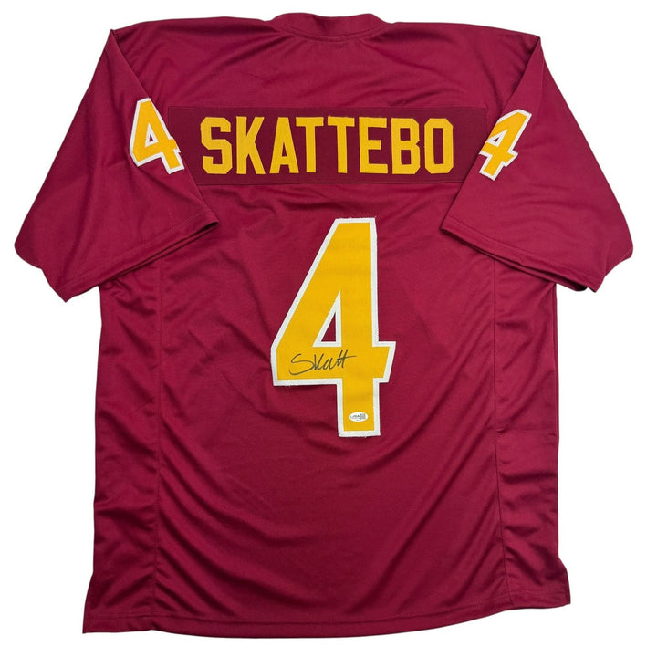 Autographed/Signed Cam Skattebo Arizona State Maroon Football Jersey JSA COA
