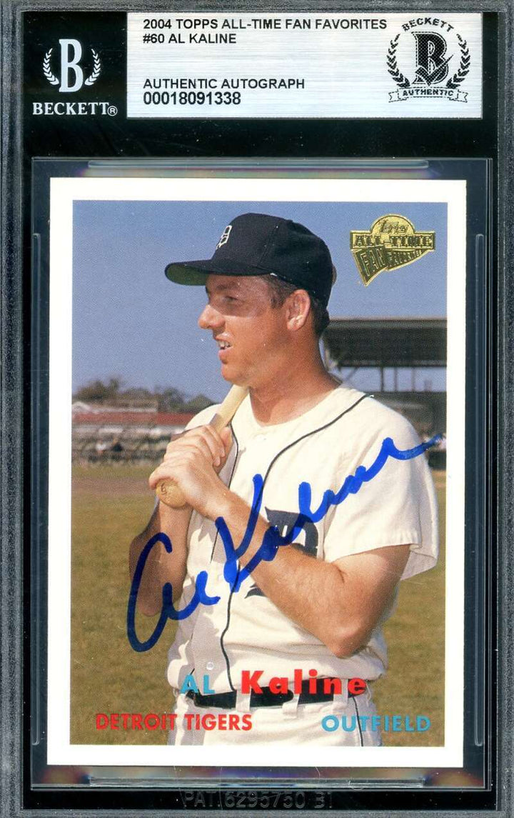 Al Kaline Beckett BAS Signed 2004 Topps All Time Fan Favorites Autograph
