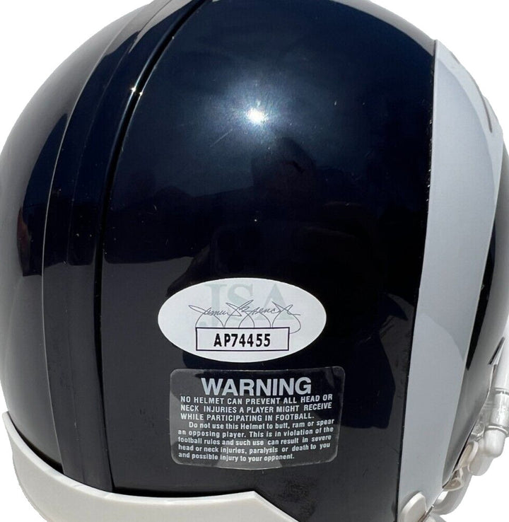 PUKA NACUA SIGNED AUTOGRAPHED LOS ANGELES RAMS FOOTBALL MINI HELMET JSA