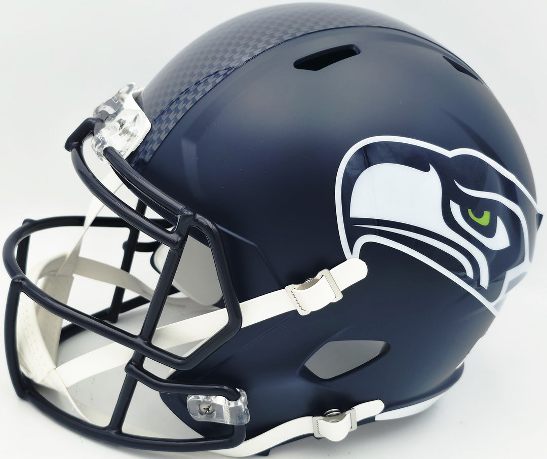 Rashid Shaheed Signed Seahawks Blue Full Size Speed Replica Helmet MCS Holo