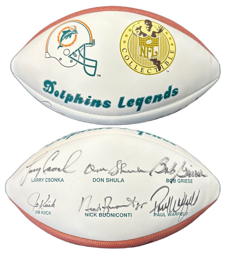 Dolphins Legends Signed Wilson NFL Collectible Football 6 Auto Csonka Shula COA