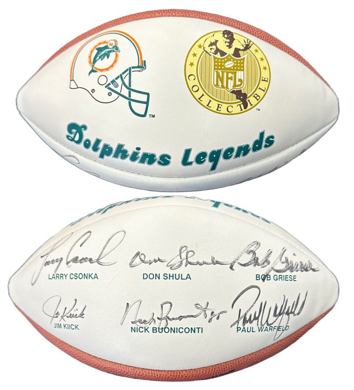 Dolphins Legends Signed Wilson NFL Collectible Football 6 Auto Csonka Shula COA