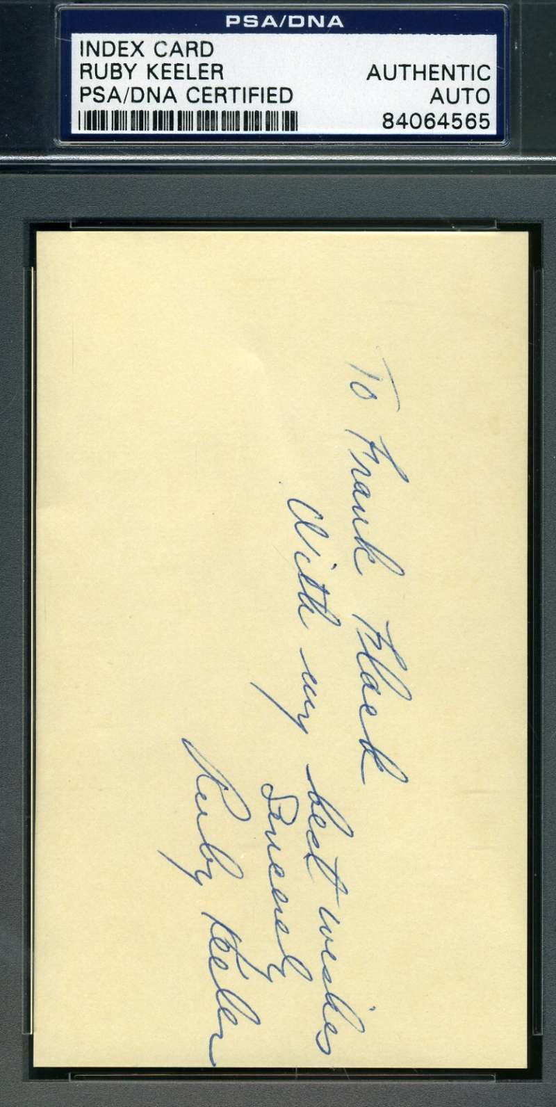 Ruby Keeler Hand Signed Psa Dna Coa 3x5 Index Card Autograph Authentic