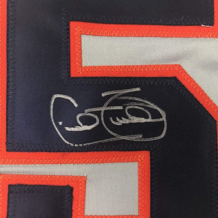 FRAMED Signed CECIL FIELDER 35x39 Detroit Grey Jersey JSA COA Auto