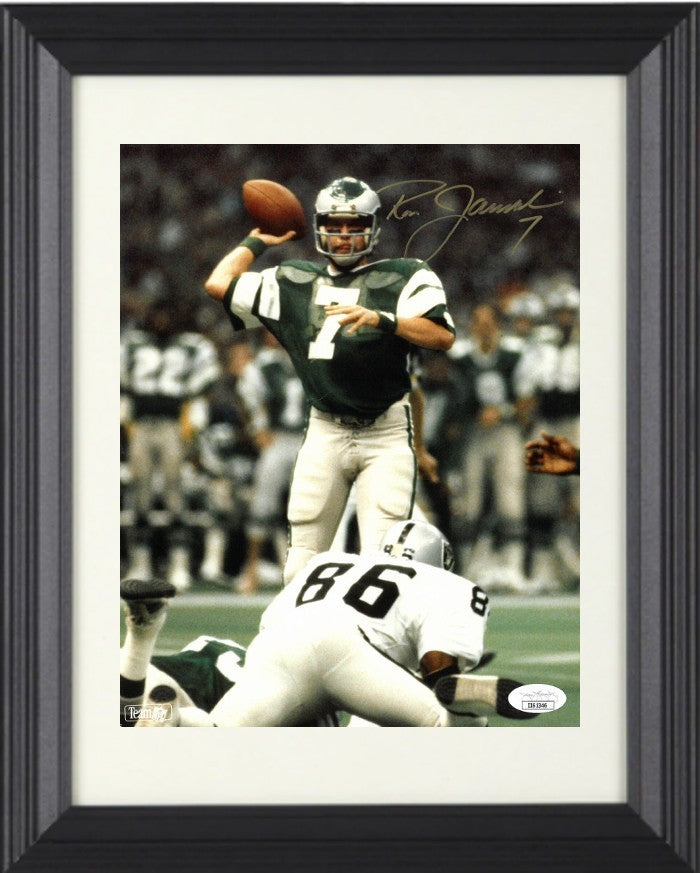 Ron Jaworski signed Philadelphia Eagles NFL 8X10 Photo #7 Framed- JSA (gold sig)