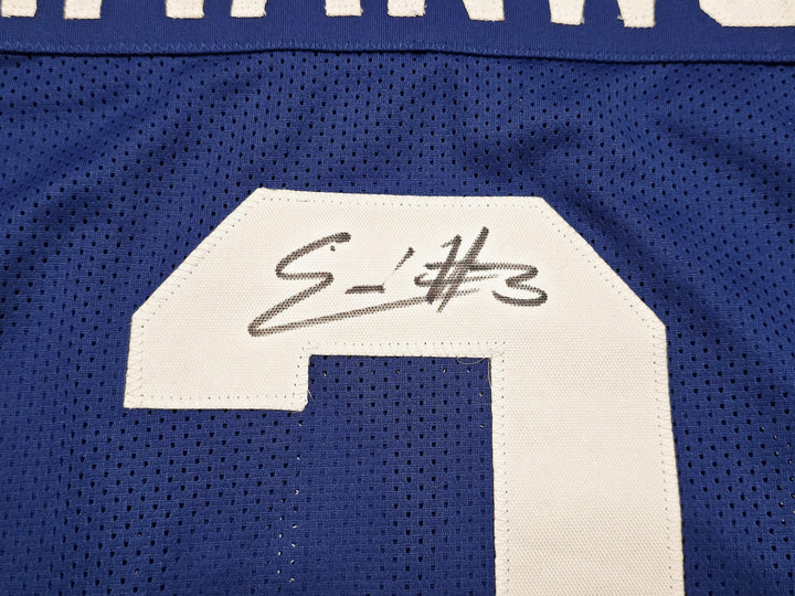 Seattle Seahawks Nick Emmanwori Signed Throwback Blue Jersey Beckett Witness