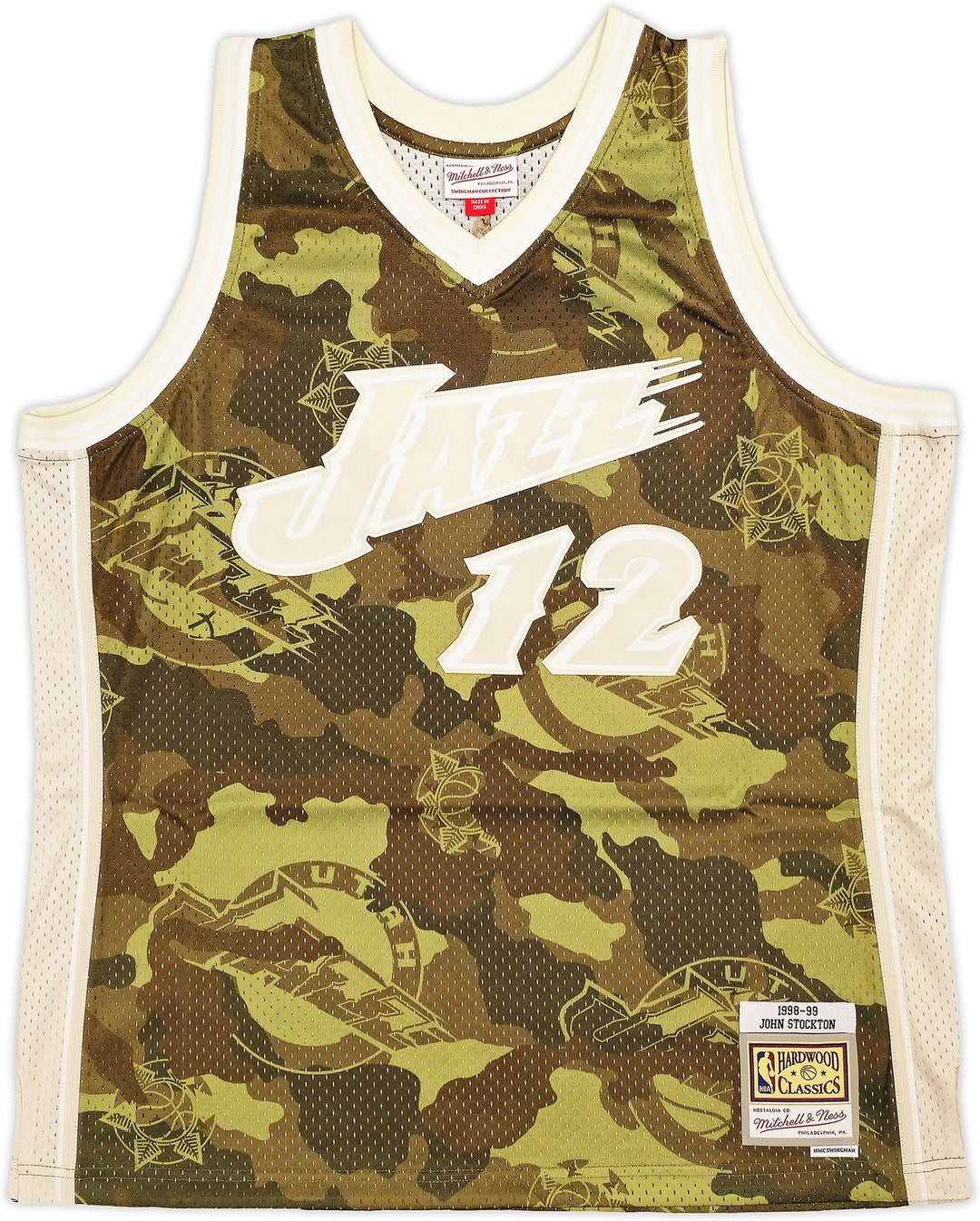 Jazz John Stockton Auto Green Auth Mitchell Ness 98 Swingman Ghost Jersey XL BAS