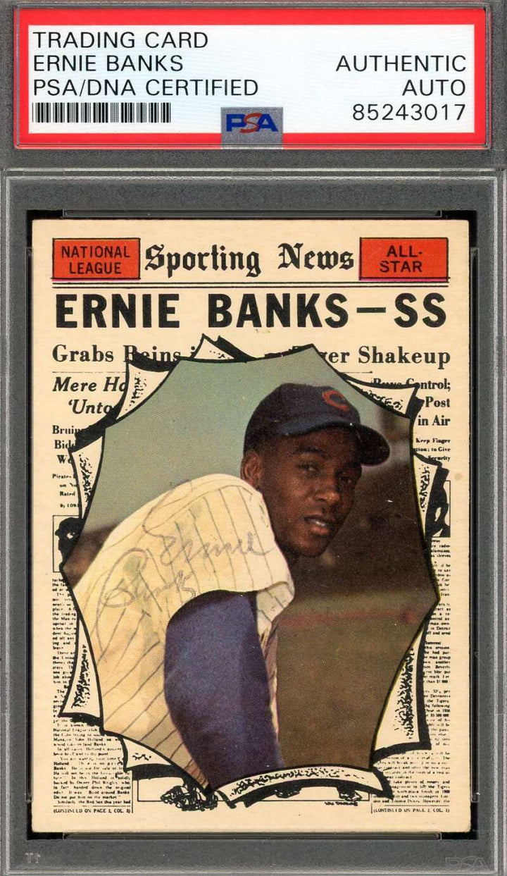 Ernie Banks PSA DNA Vintage Signed 1961 Topps All Star Autograph