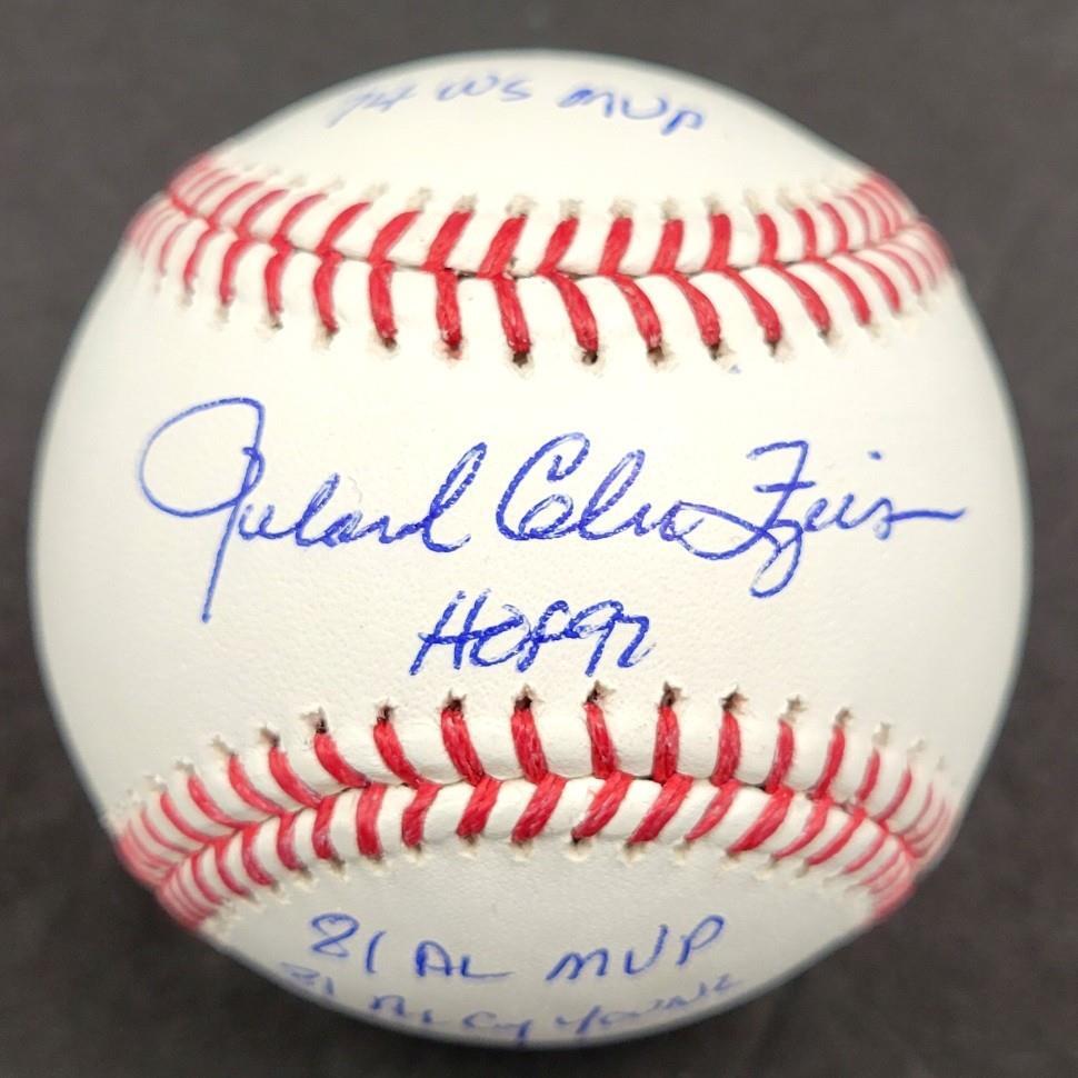 Rollie Fingers signed 9 Inscription Stat Baseball autograph ~ BAS Witness Holo