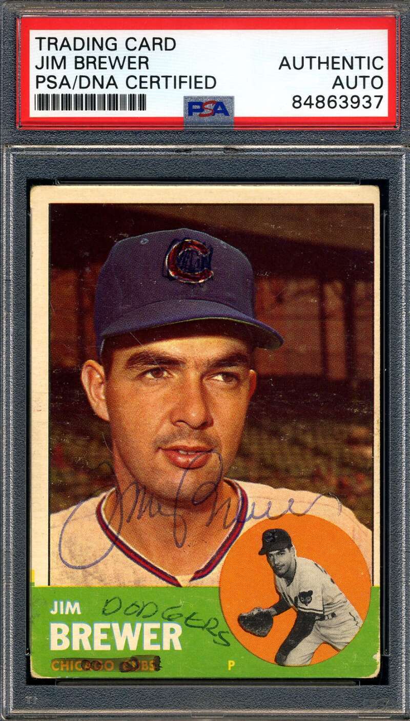 Jim Brewer PSA DNA Signed 1963 Topps Autograph
