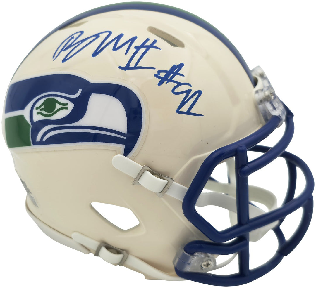 Byron Murphy II Signed Seattle Seahawks Cream Retro Speed Mini Helmet MCS Holo
