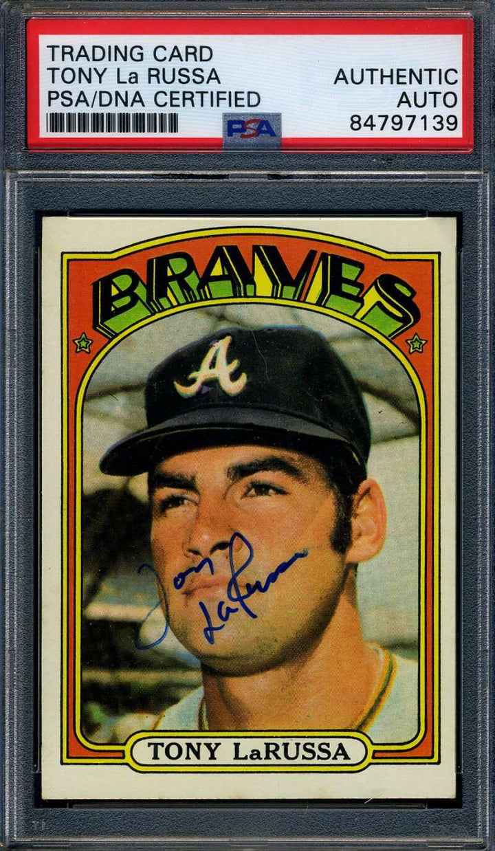 Tony La Russa PSA DNA Cert Signed 1972 Topps Autograph