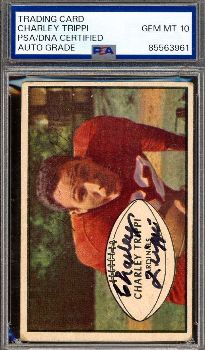 Charley Trippi Gem Mint 10 PSA DNA Signed 1953 Bowman Autograph