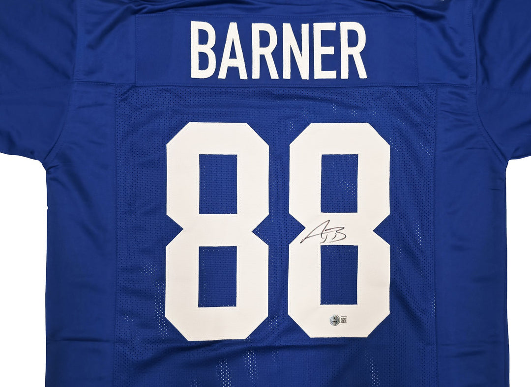 Seattle Seahawks AJ Barner Signed Blue Throwback Jersey Beckett Witness
