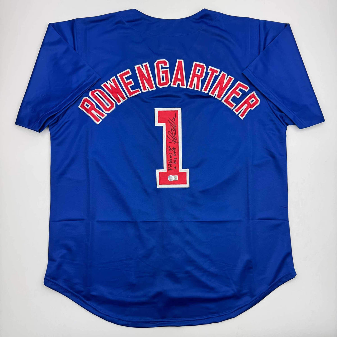 Autographed/Signed Thomas Ian Nicholas Rookie Of The Year Blue Jersey BAS COA