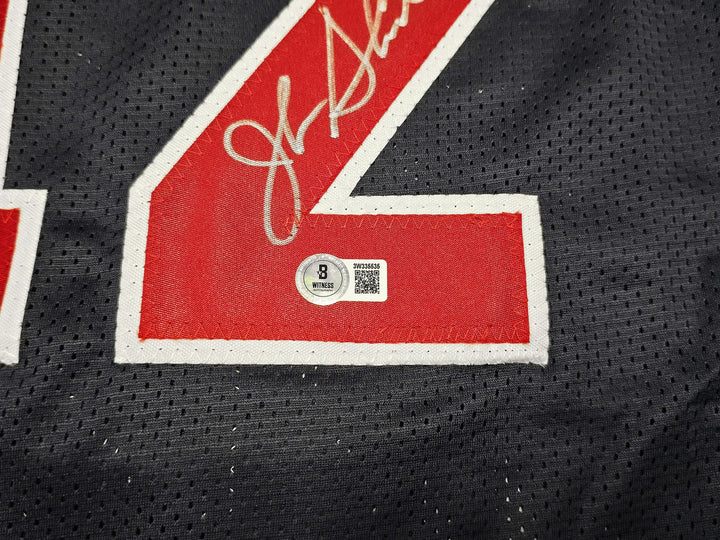 Team USA John Stockton Autographed Blue Jersey Beckett BAS Witness