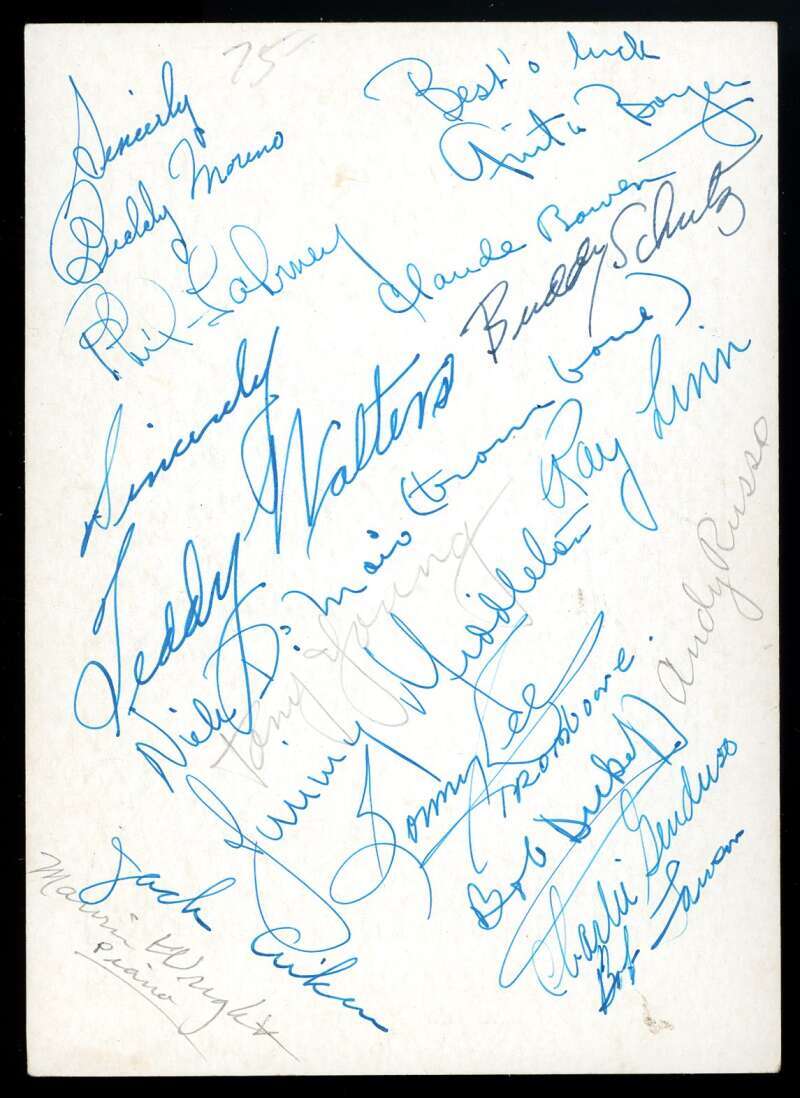 Jimmy Dorsey and Orchestra JSA Coa Signed by 22 5x7 Photo Autograph
