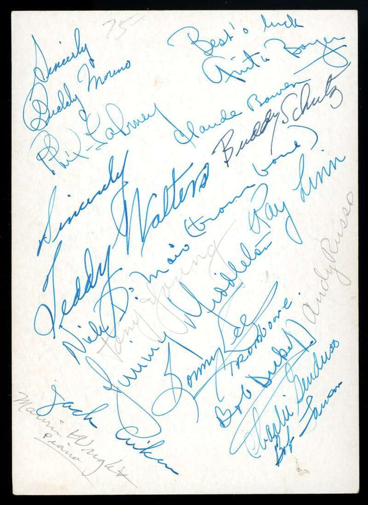 Jimmy Dorsey and Orchestra JSA Coa Signed by 22 5x7 Photo Autograph