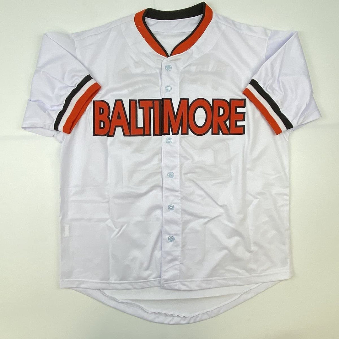 Autographed/Signed Jim Palmer HOF 1990 Baltimore White Jersey JSA COA