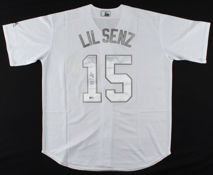 NICK SENZEL SIGNED PLAYERS WEEKEND "LIL SENZ" MAJESTIC CINCINNATI REDS 15 JERSEY