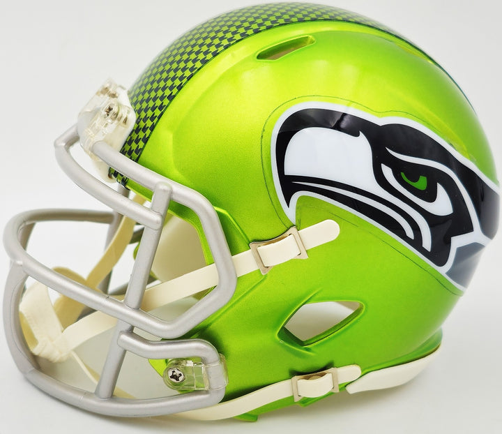 Kenneth Walker III Signed Seahawks Flash Green Speed Mini Helmet Beckett Witness