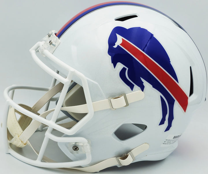 Jim Kelly, Thurman Thomas, Reed Auto Bills Greats White Full Size Rep Helmet BAS