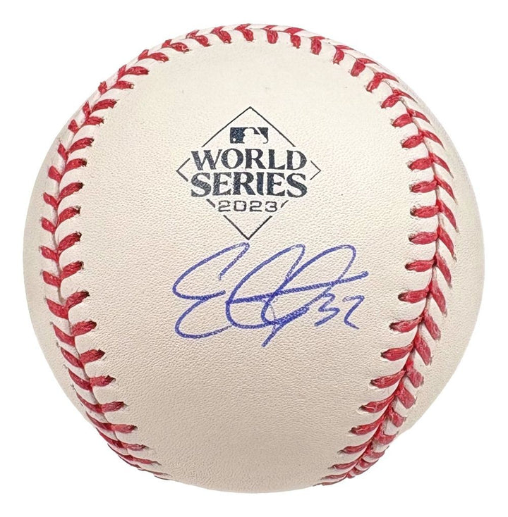Evan Carter Texas Rangers Signed 2023 World Series Baseball BAS