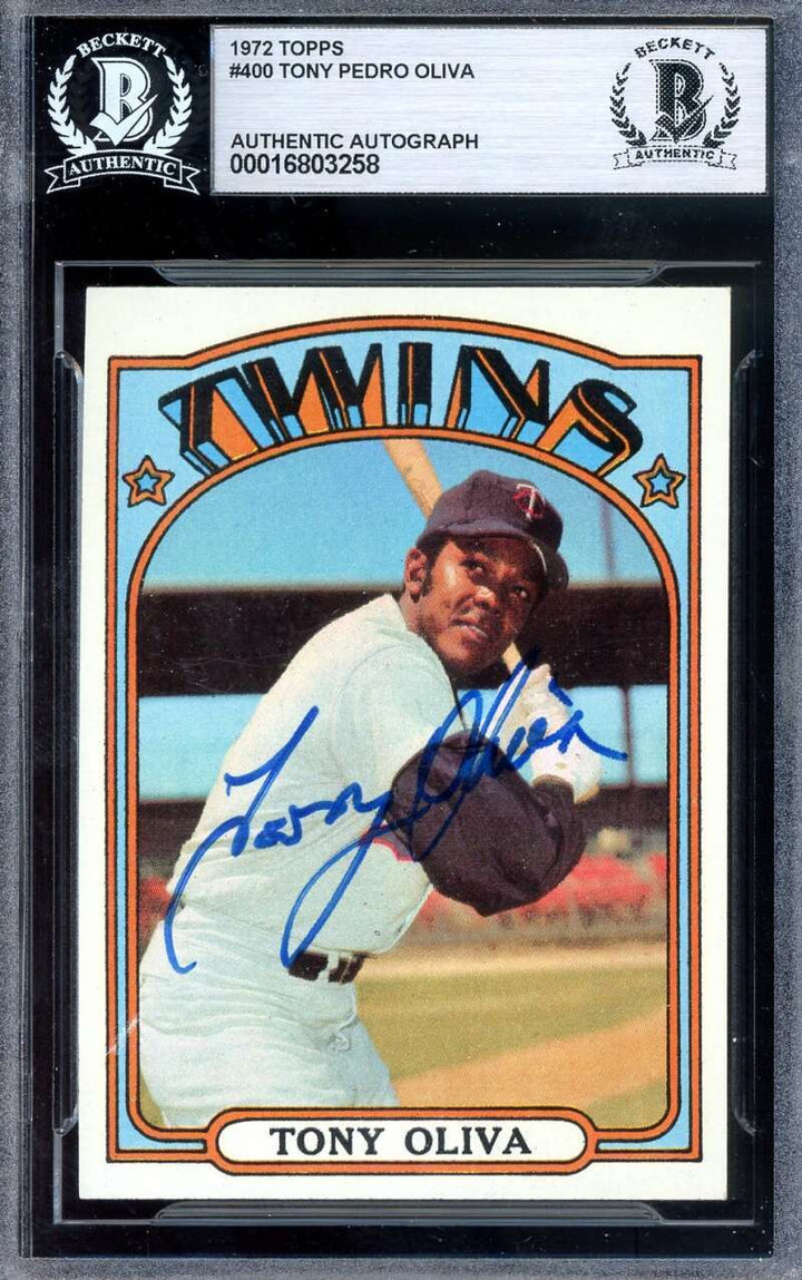 Tony Oliva Beckett BAS Signed 1972 Topps Autograph