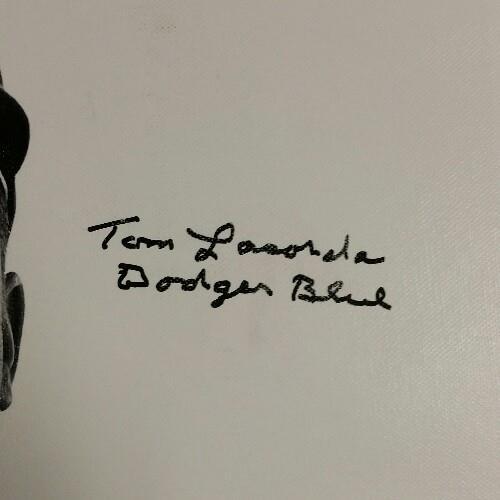 Tommy Lasorda signed "Dodger Blue" inscription 16x20 Canvas Photo # /4 PSA COA
