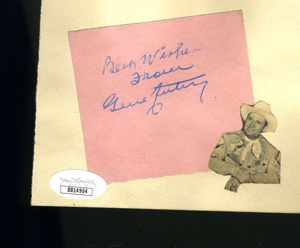 Orson Welles Gene Autry JSA Coa Signed 1940`s Album Page Autograph