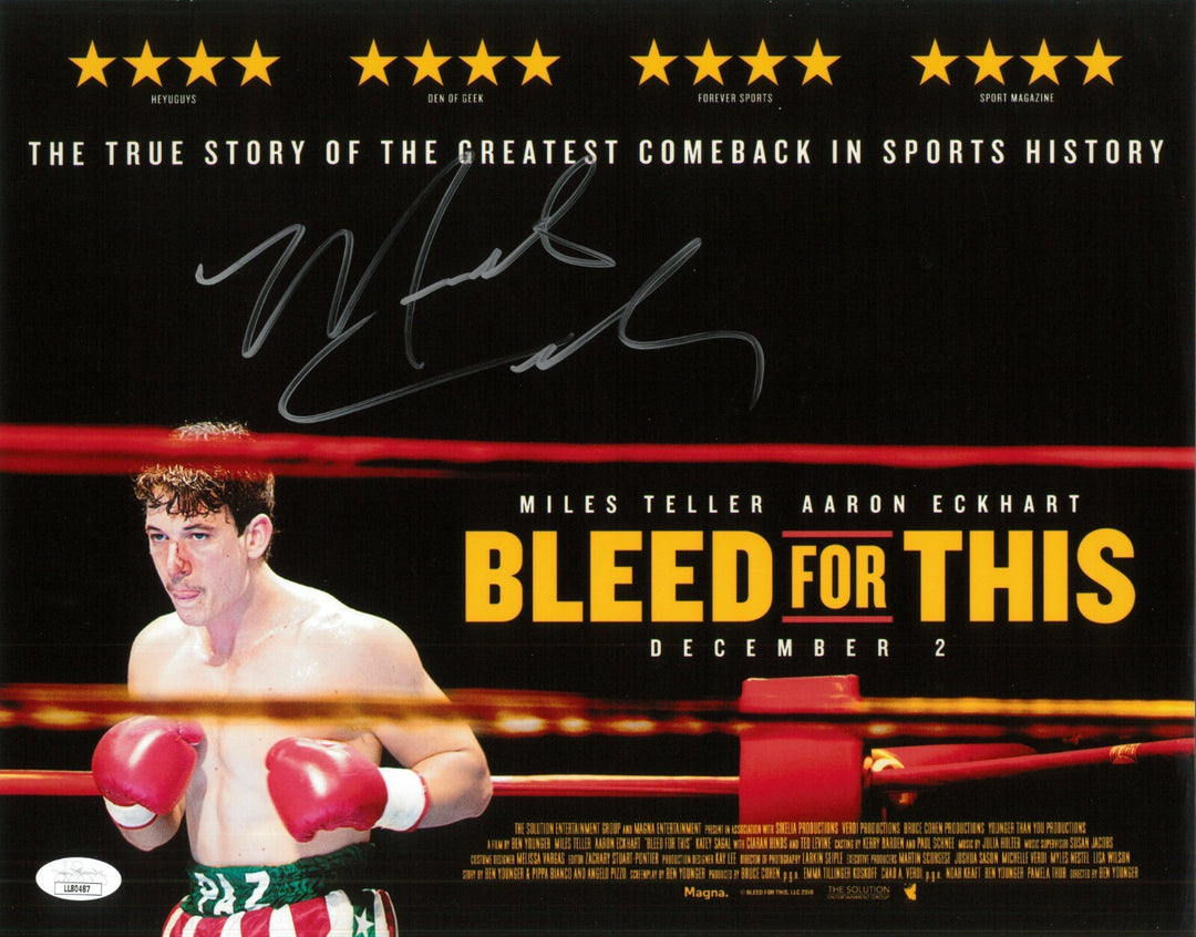 Miles Teller Autographed 11x14 Photo JSA COA Bleed For This Vinny Paz Signed