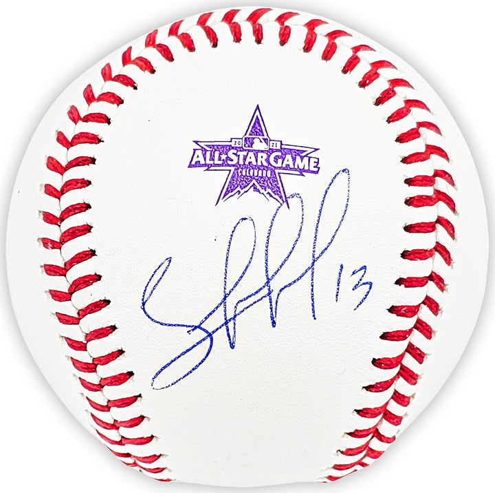 Salvador Perez Signed 2021 All Star Game Logo Game Baseball Royals Beckett Wit