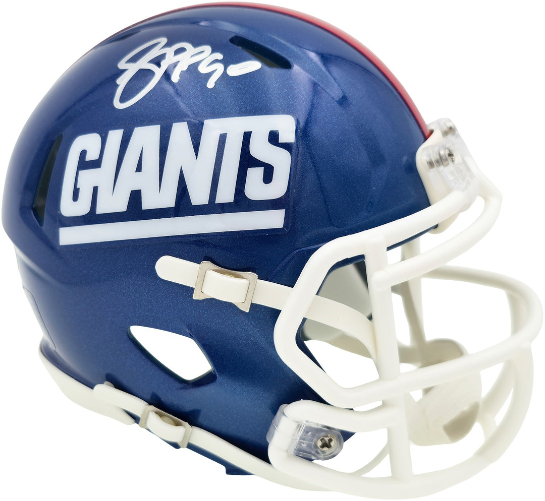 Jason Pierre-Paul Signed Giants Blue Color Rush Speed Mini Helmet JSA Witness