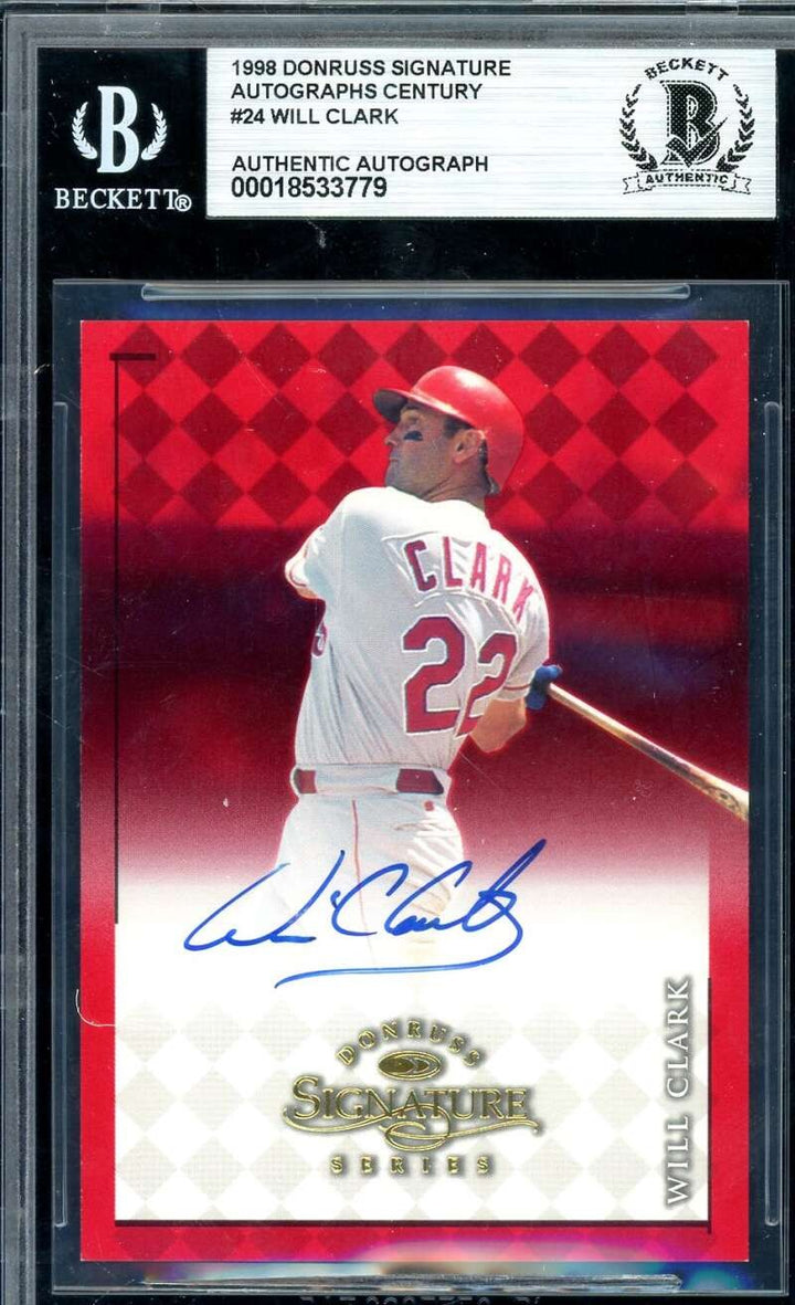 Will Clark Beckett BAS Signed 1998 Donruss Signature Series Autograph