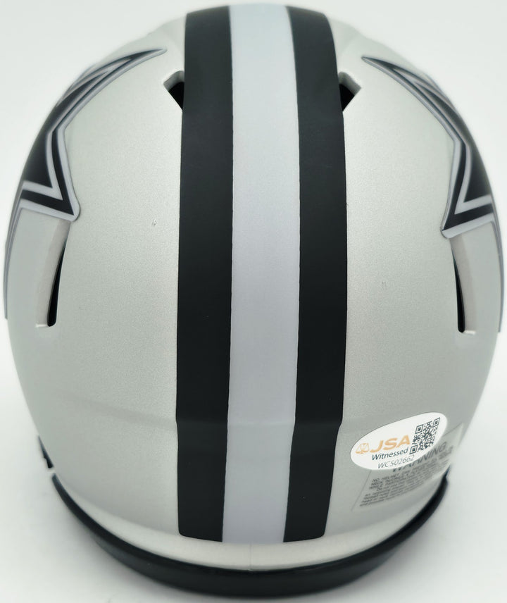 George Pickens Signed Dallas Cowboys Silver Rave Speed Mini Helmet JSA Witness