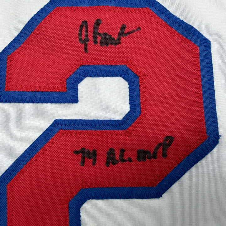 Autographed/Signed Jeff Burroughs Texas White Baseball Jersey Beckett COA