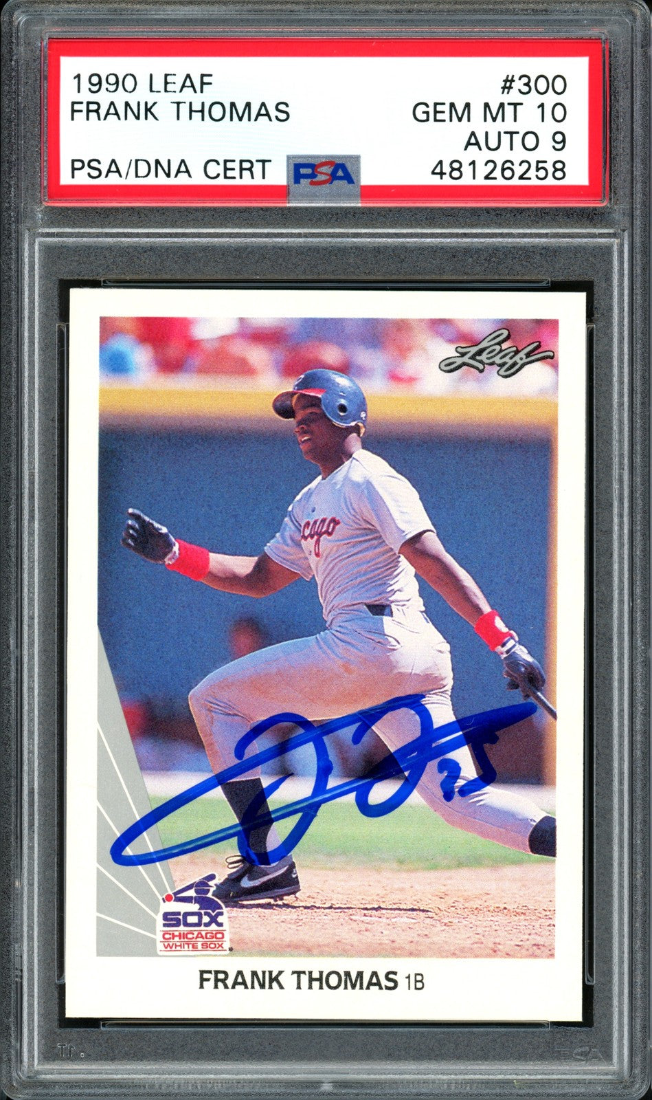 Frank Thomas Signed 1990 Leaf RC 300 White Sox Signed 9 Card Gem-MT 10 PSA/DNA