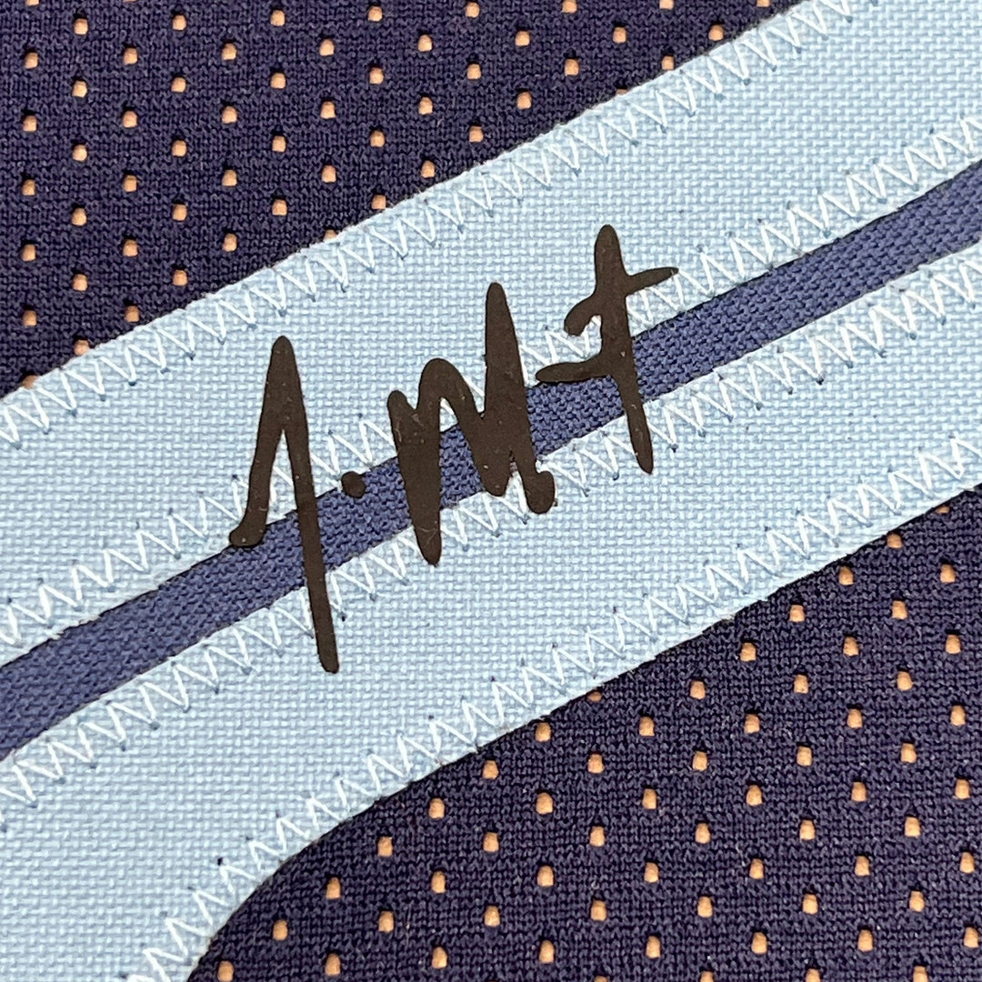 Framed Facsimile Autographed Ja Morant 33x42 Dark Blue Reprint Laser Auto Jersey