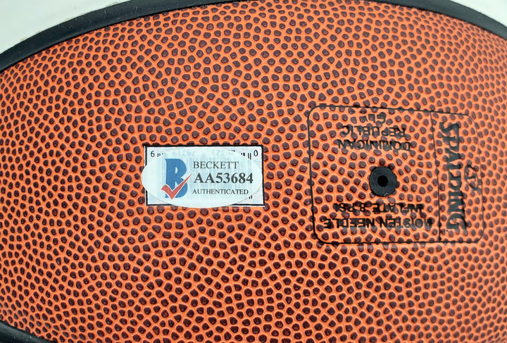 Damian Lillard Autographed Spalding Trail Blazers White Logo Basketball Beckett