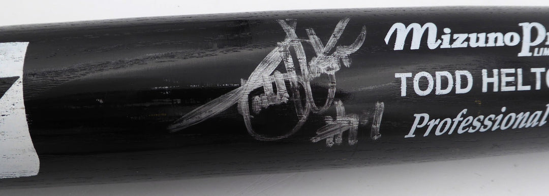 Todd Helton Signed Game Model Mizuno Bat Colorado Rockies Beckett #BM02118