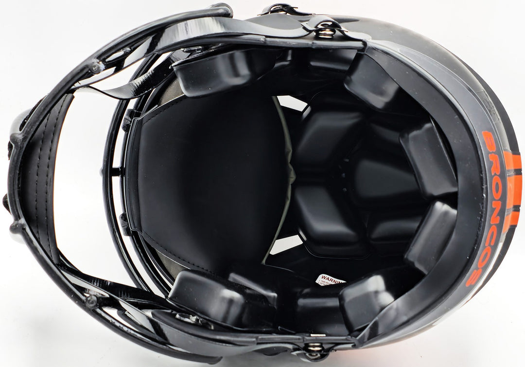 Russell Wilson Auto Broncos Eclipse Black Full Size Auth Helmet Lets Ride