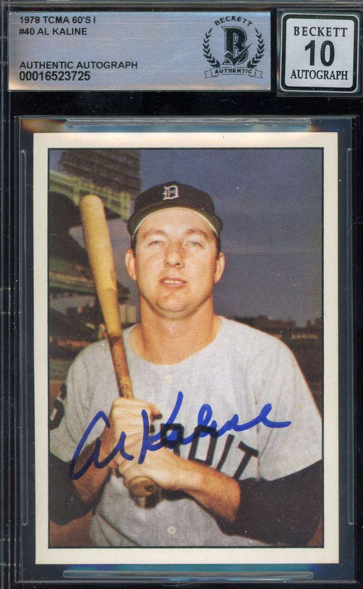 Al Kaline Gem Mint 10 Beckett BAS Signed 1978 TCMA The 60's Autograph