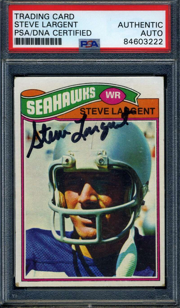 Steve Largent PSA DNA Signed 1977 Topps Rookie Autograph