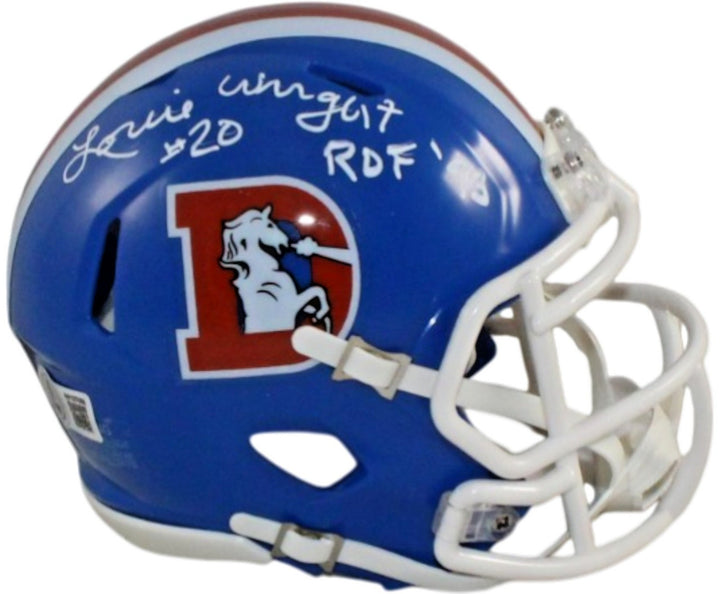 Louie Wright Autographed Denver Broncos TB Mini Helmet Beckett Witness 55379