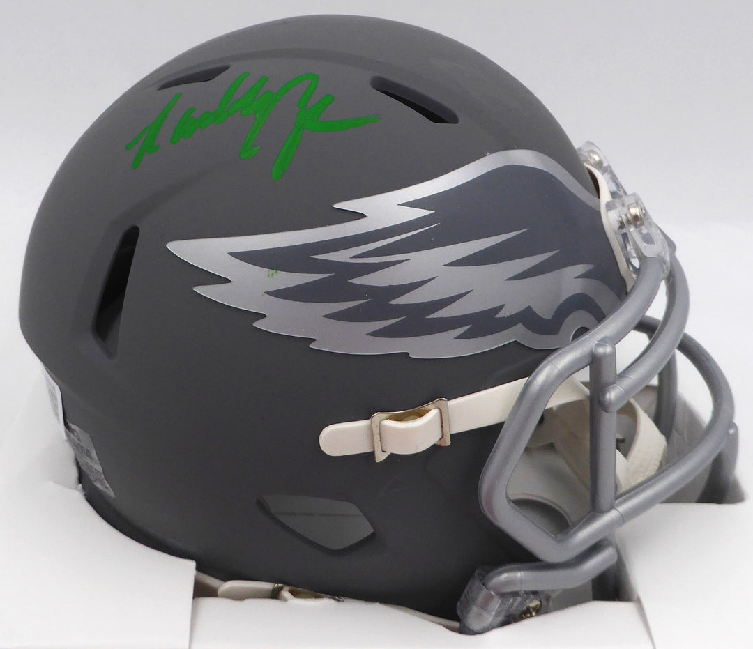 Randall Cunningham Signed Eagles Slate Gray Mini Helmet Beckett #BN00146