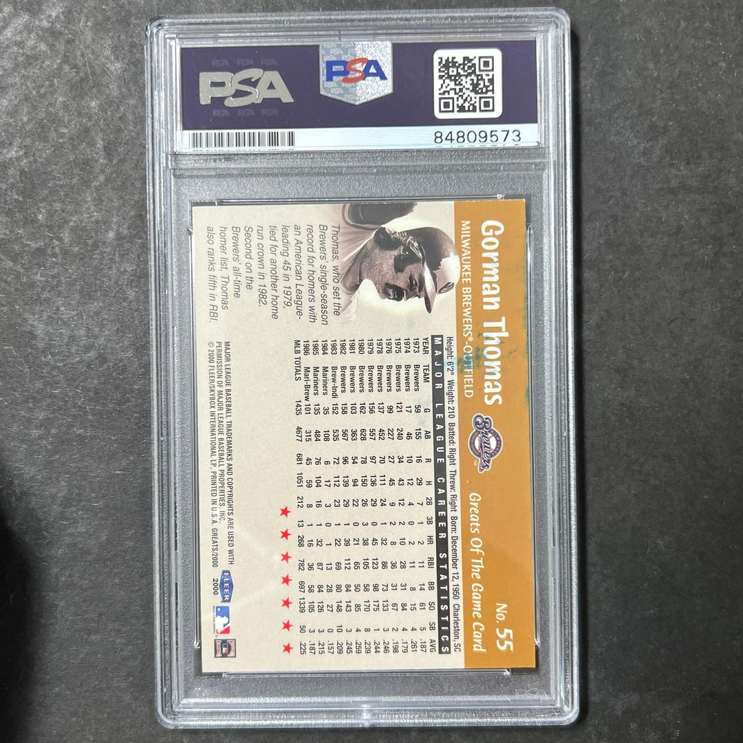 1985-86 Fleer #55 Gorman Thomas Signed Card PSA Slabbed Auto Brewers