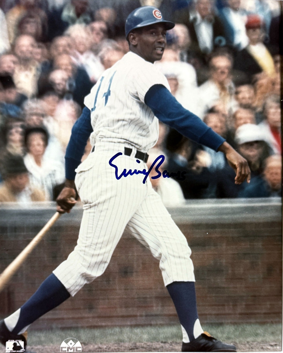 Ernie Banks signed Chicago Cubs MLB Licensed 8x10 Photo- COA/HOF/2X MVP/14X AS