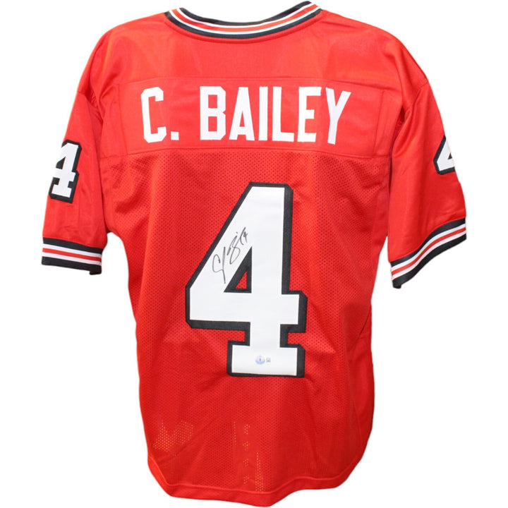 Champ Bailey Autographed/Signed College Style Red Jersey Beckett 30550