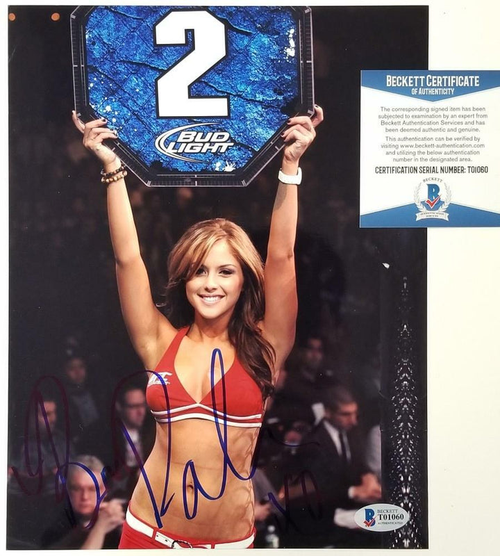 Brittney Palmer signed 8x10 Photo #1 Model & UFC Ring Girl ~ Beckett BAS COA