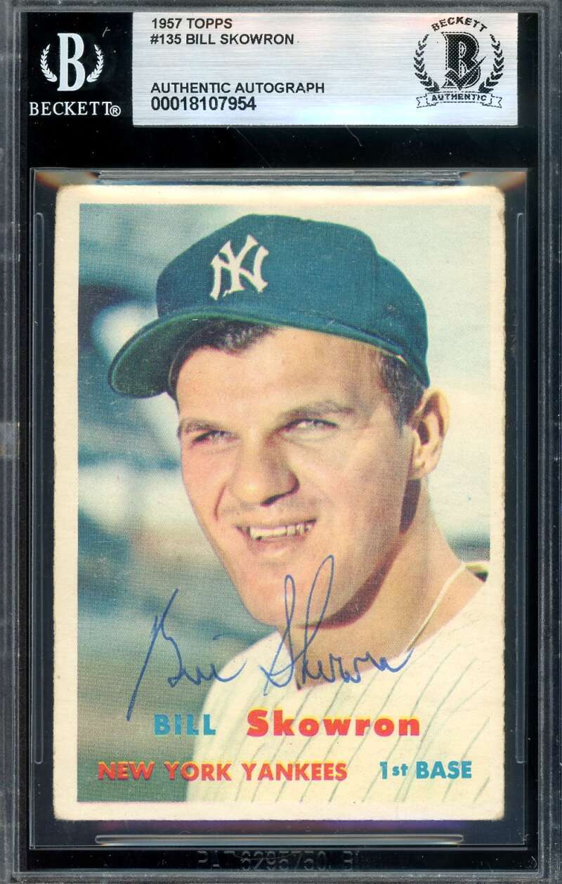 Bill Skowron Beckett BAS Vintage Signed 1957 Topps Autograph Yankees